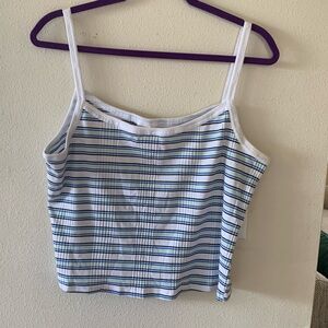 PINK Blue and White Striped Camisole
